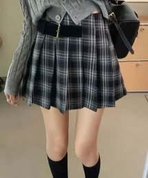 ammy.（エイミードット）の「【 ammy. / エイミードット 】 ベルト風 デザイン チェック プリーツ ミニスカート（スカート）」