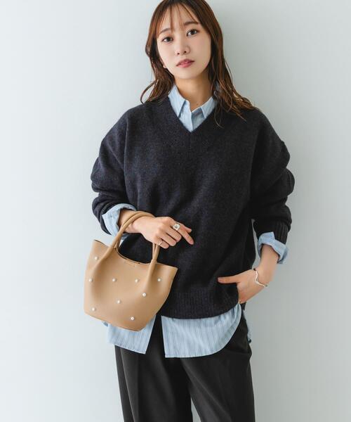 RODE SKO（ロデスコ）の「インバッグ付ミニパールバッグ（ハンドバッグ・レディース・グレー/ブラック/ベージュ・ONE）」の13枚目の写真