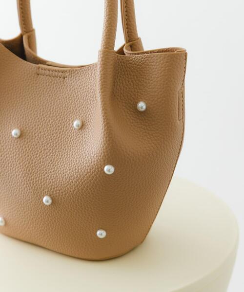 RODE SKO（ロデスコ）の「インバッグ付ミニパールバッグ（ハンドバッグ・レディース・グレー/ブラック/ベージュ・ONE）」の8枚目の写真