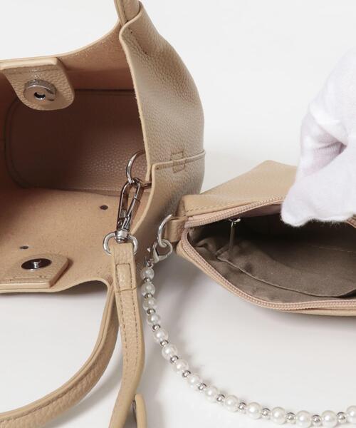 RODE SKO（ロデスコ）の「インバッグ付ミニパールバッグ（ハンドバッグ・レディース・グレー/ブラック/ベージュ・ONE）」の5枚目の写真