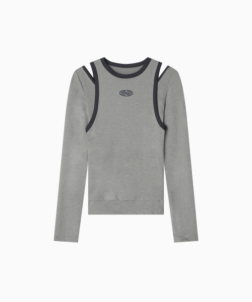 MENASOO（ミナス）の「Stretch Layered T Shirt_Gray（Tシャツ/カットソー・レディース・ライトグレー・SMALL/MEDIUM）」の12枚目の写真