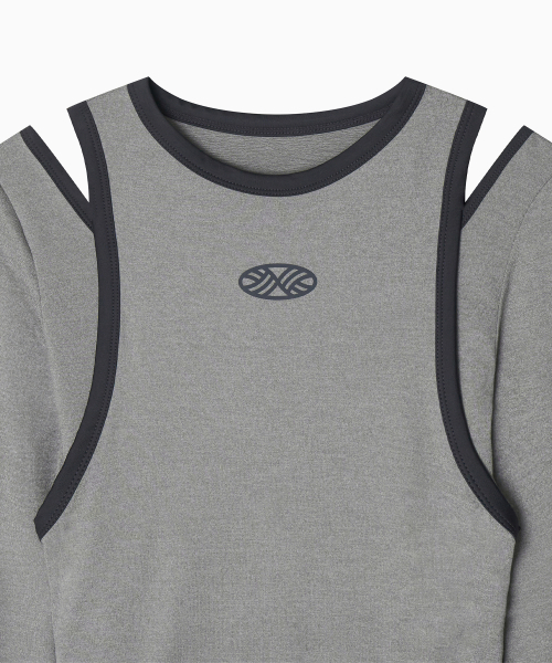 MENASOO（ミナス）の「Stretch Layered T Shirt_Gray（Tシャツ/カットソー・レディース・ライトグレー・SMALL/MEDIUM）」の14枚目の写真
