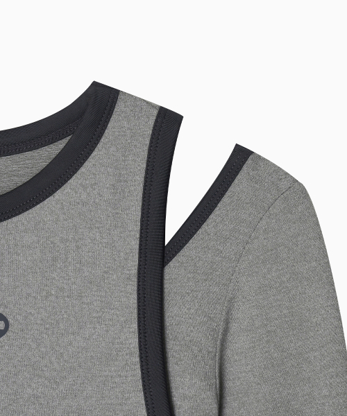 MENASOO（ミナス）の「Stretch Layered T Shirt_Gray（Tシャツ/カットソー・レディース・ライトグレー・SMALL/MEDIUM）」の16枚目の写真