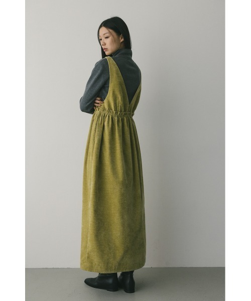 STYLEMIXER(スタイルミキサー)の「2WAYベロアジャンパースカート(ジャンパースカート・レディース・ブラック/ライム・SMALL/MEDIUM)」の5枚目の写真