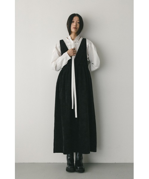 STYLEMIXER(スタイルミキサー)の「2WAYベロアジャンパースカート(ジャンパースカート・レディース・ブラック/ライム・SMALL/MEDIUM)」の8枚目の写真