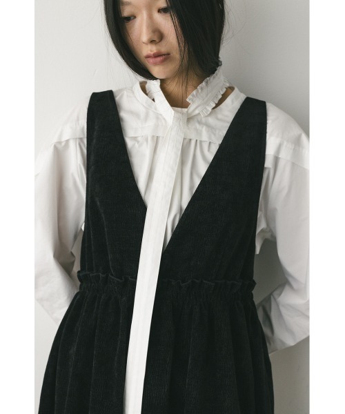 STYLEMIXER(スタイルミキサー)の「2WAYベロアジャンパースカート(ジャンパースカート・レディース・ブラック/ライム・SMALL/MEDIUM)」の10枚目の写真