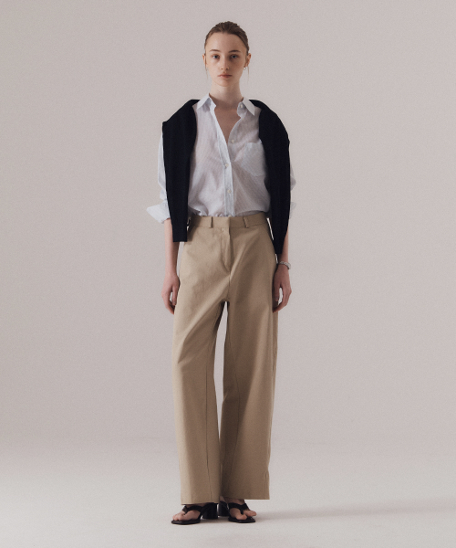 Structure cotton chino pants (BEIGE)