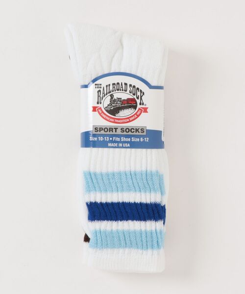 Railroad Sock（レイルロードソック）の「【RAILROAD SOCKS】Ms Americana Striped Crew SOCKS ラインソックス 靴下（ソックス/靴下・メンズ・その他2/その他1・フリー）」の2枚目の写真