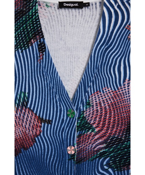 Desigual（デシグアル）の「花柄カーディガン（カーディガン/ボレロ・レディース・ブルー・XL/XS/S/M/L）」の2枚目の写真