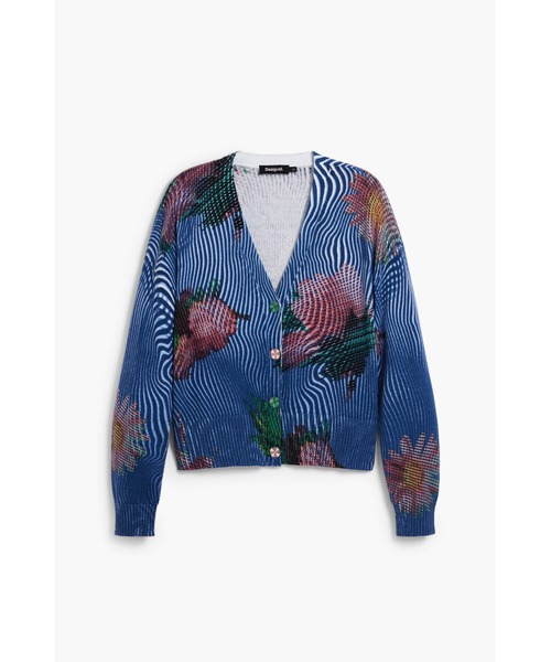 Desigual（デシグアル）の「花柄カーディガン（カーディガン/ボレロ・レディース・ブルー・XL/XS/S/M/L）」の3枚目の写真