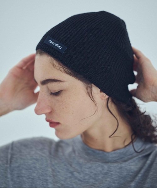 SEA(シー)の「コットンリネンニットビーニー(ニットキャップ/ビーニー・レディース・ベージュ/ホワイト/ブラック・ONE SIZE)」の2枚目の写真