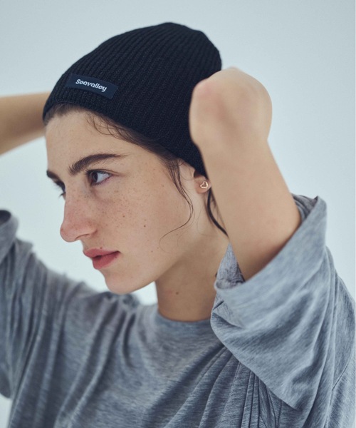 SEA(シー)の「コットンリネンニットビーニー(ニットキャップ/ビーニー・レディース・ベージュ/ホワイト/ブラック・ONE SIZE)」の12枚目の写真