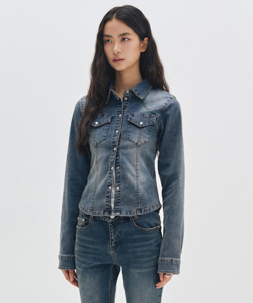 DECET WOMEN(デケット ウーマン)の「Western Slim Denim Shirts DCWSH003BLUE(シャツ/ブラウス・レディース・その他・SMALL/MEDIUM/LARGE)」の3枚目の写真