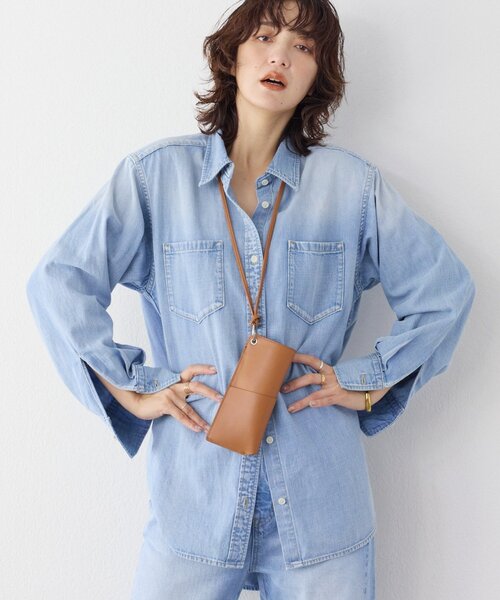 RIVE DROITE(リヴドロワ)の「【RIMH(リムエイチ)】ショルダーパッドロングシャツ(シャツ/ブラウス・レディース・サックスブルー/ブルー・FREE)」の2枚目の写真