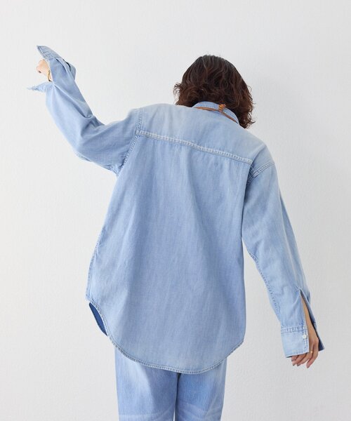 RIVE DROITE(リヴドロワ)の「【RIMH(リムエイチ)】ショルダーパッドロングシャツ(シャツ/ブラウス・レディース・サックスブルー/ブルー・FREE)」の12枚目の写真