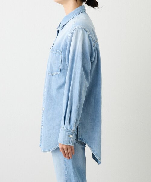 RIVE DROITE(リヴドロワ)の「【RIMH(リムエイチ)】ショルダーパッドロングシャツ(シャツ/ブラウス・レディース・サックスブルー/ブルー・FREE)」の7枚目の写真