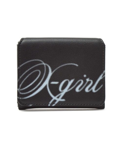 X-girl(エックスガール)の「SPRAY SCRIPT LOGO MINI WALLET(財布・レディース・ブラック/カモフラージュ/ピンク・ONE SIZE)」の2枚目の写真