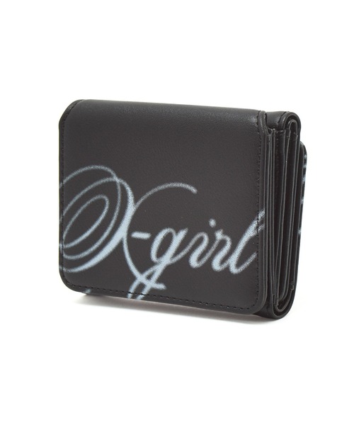 X-girl(エックスガール)の「SPRAY SCRIPT LOGO MINI WALLET(財布・レディース・ブラック/カモフラージュ/ピンク・ONE SIZE)」の5枚目の写真