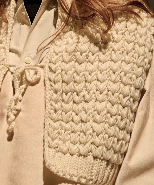 kha:ki(カーキ)の「「KHA:KI / カーキ」HAND KNIT 2WAY VEST(ニット/セーター・レディース・オフホワイト/グレー・1)」の3枚目の写真