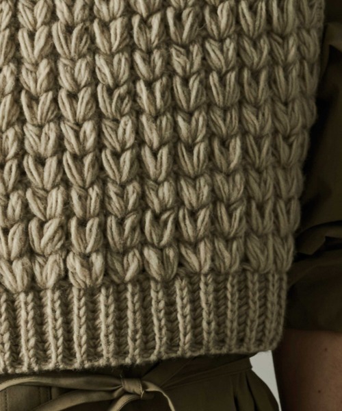 kha:ki(カーキ)の「「KHA:KI / カーキ」HAND KNIT 2WAY VEST(ニット/セーター・レディース・オフホワイト/グレー・1)」の11枚目の写真