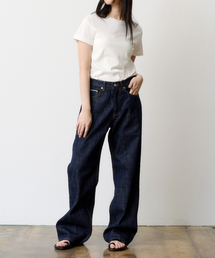 (WOMEN) DEN0801 Selvedge Extra Wide Fit (Mid Indigo)