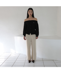 ECOMMAE（イコンマイ）の「WIDE-NECK CARDIGAN (BLACK)（カーディガン/ボレロ）」