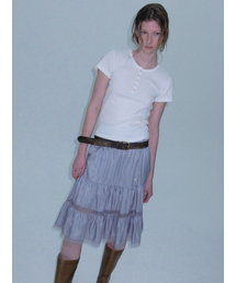 LLL DESIGN STUDIO（lllデザインスタジオ）の「Satin lace tire skirt_steel grey（スカート）」