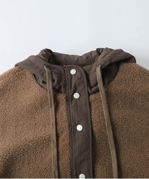 La-gemme（ラジェム）の「フードボアコート（ブルゾン・レディース・ブラウン/ベージュ/チャコール・フリー）」の14枚目の写真