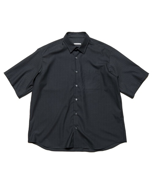 uniform experiment（ユニフォームエクスペリメント）の「STRETCH WOOL RELAX-FIT S/S SHIRT（シャツ/ブラウス・メンズ・ブラック/A・4/3/2/1）」の2枚目の写真