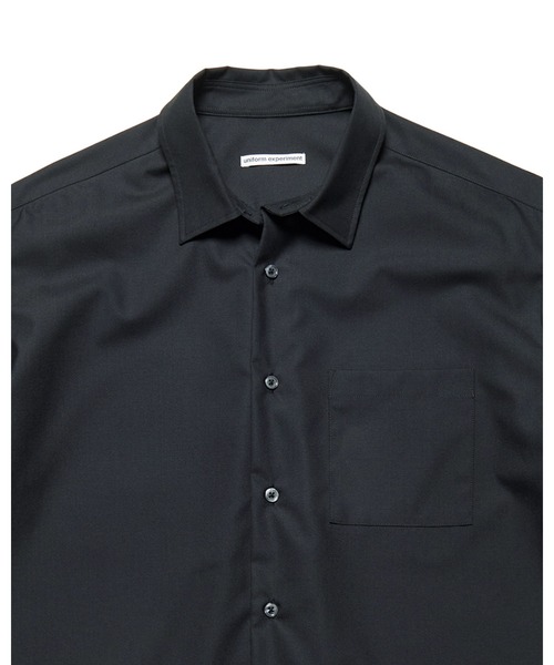 uniform experiment（ユニフォームエクスペリメント）の「STRETCH WOOL RELAX-FIT S/S SHIRT（シャツ/ブラウス・メンズ・ブラック/A・4/3/2/1）」の9枚目の写真