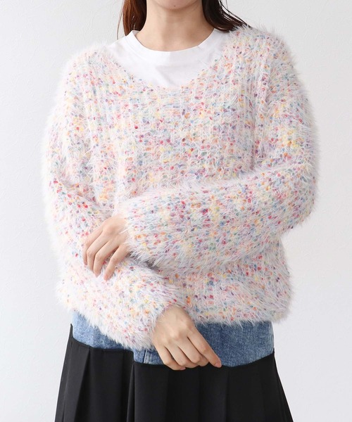 Cepica（セピカ）の「ポコポコMIXヤーンニットプルオーバー（ニット/セーター・レディース・アイボリー・FREE）」の3枚目の写真