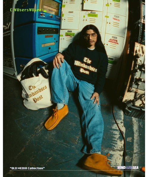 WIND AND SEA(ウィンダンシー)の「THE WINDANDSEA POST CREWNECK SWEATSHIRT(スウェット・メンズ・ネイビー/ブラック・S/XL)」の4枚目の写真