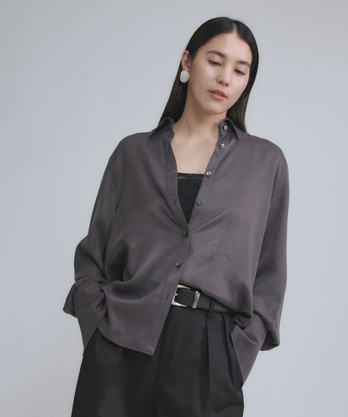 Chaos（カオス）の「Chaos(カオス)/ リュシールブラウス　【セットアップ可】（シャツ/ブラウス・レディース・ライトベージュ/グレー・FREE）」の6枚目の写真