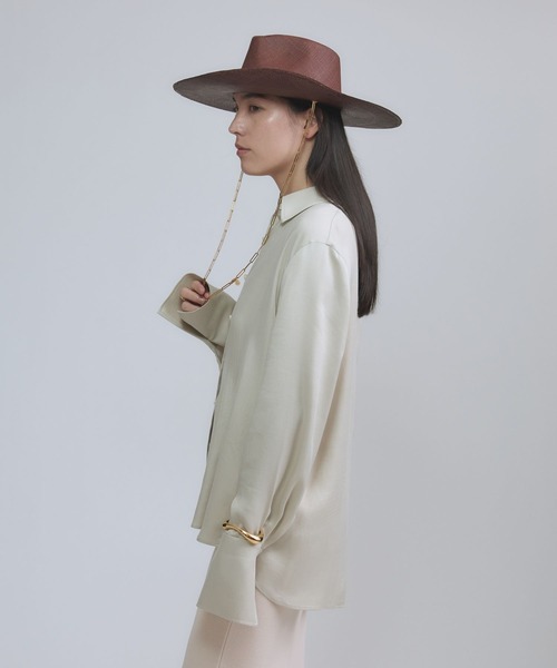 Chaos（カオス）の「Chaos(カオス)/ リュシールブラウス　【セットアップ可】（シャツ/ブラウス・レディース・ライトベージュ/グレー・FREE）」の18枚目の写真