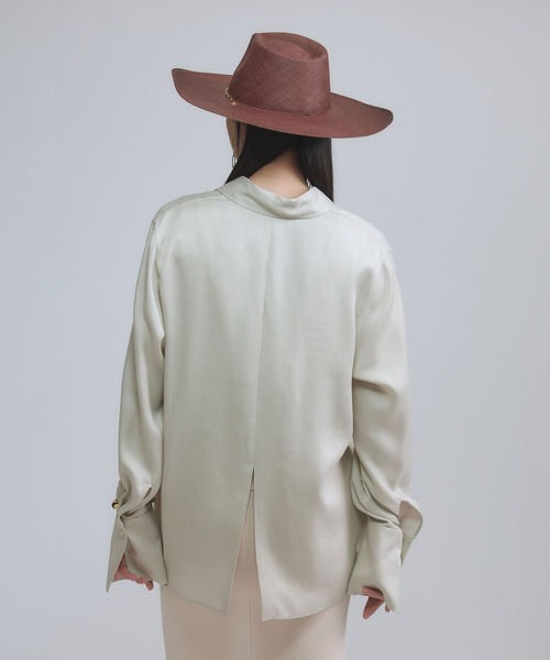 Chaos（カオス）の「Chaos(カオス)/ リュシールブラウス　【セットアップ可】（シャツ/ブラウス・レディース・ライトベージュ/グレー・FREE）」の19枚目の写真