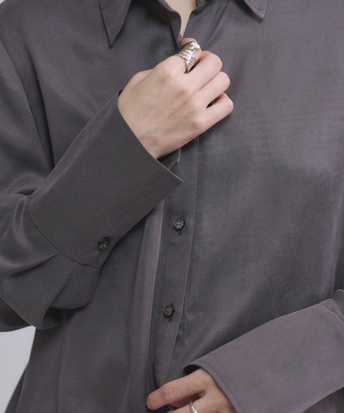 Chaos（カオス）の「Chaos(カオス)/ リュシールブラウス　【セットアップ可】（シャツ/ブラウス・レディース・ライトベージュ/グレー・FREE）」の11枚目の写真