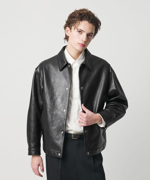 BEAUTY&YOUTH UNITED ARROWS（ビューティーアンドユースユナイテッドアローズ）の「セミベジタブル レザー トラッカー ジャケット（その他アウター・メンズ・ブラック・S/M/L/XL）」の3枚目の写真