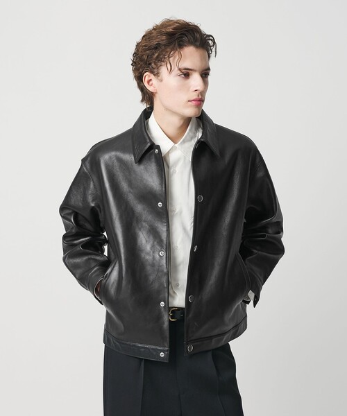 BEAUTY&YOUTH UNITED ARROWS（ビューティーアンドユースユナイテッドアローズ）の「セミベジタブル レザー トラッカー ジャケット（その他アウター・メンズ・ブラック・S/M/L/XL）」の4枚目の写真