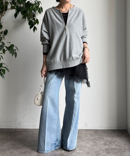 DouDou(ドゥドゥ)の「ジョーゼットアシメレース切替ブラウス(シャツ/ブラウス・レディース・ブラック/オフホワイト・FREE)」の17枚目の写真