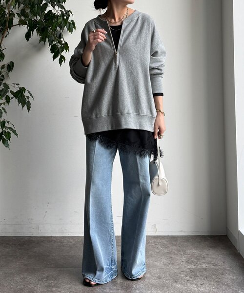 DouDou(ドゥドゥ)の「ジョーゼットアシメレース切替ブラウス(シャツ/ブラウス・レディース・ブラック/オフホワイト・FREE)」の19枚目の写真