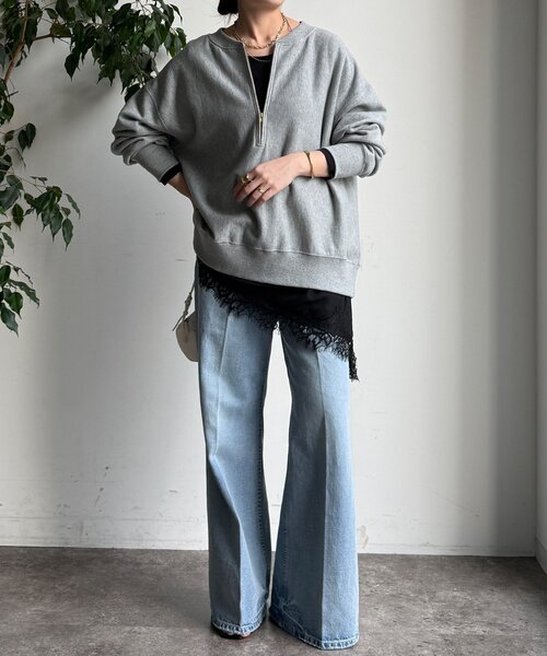 DouDou(ドゥドゥ)の「ジョーゼットアシメレース切替ブラウス(シャツ/ブラウス・レディース・ブラック/オフホワイト・FREE)」の20枚目の写真