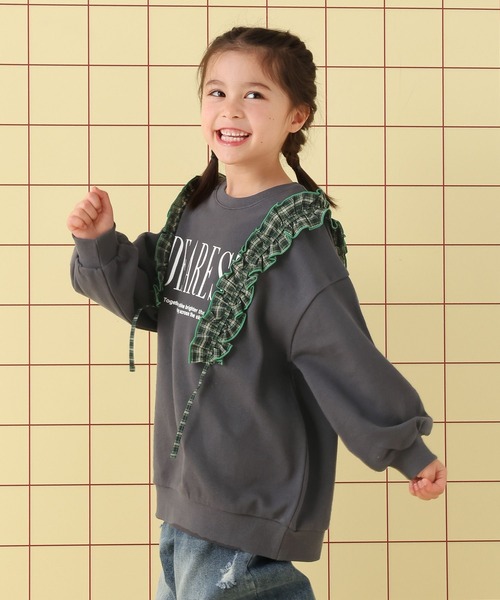 LEPSIM（レプシィム）の「【KIDS】フリルロゴワンピース　639446（スウェット・キッズ・チャコールグレー/グレー・120/130/140）」の2枚目の写真