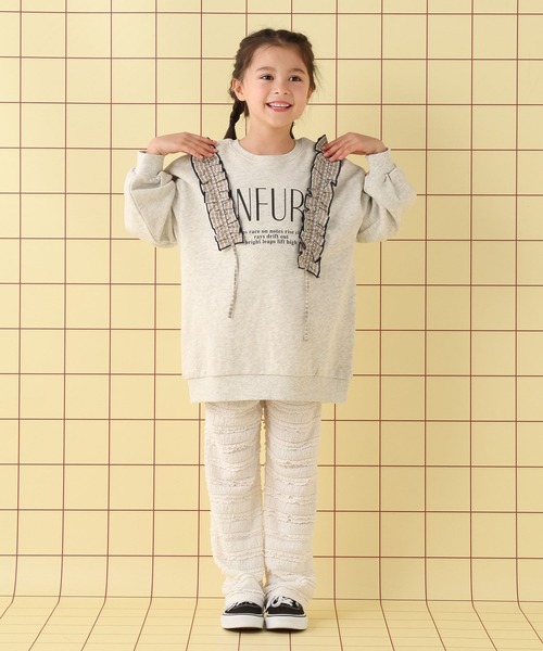 LEPSIM（レプシィム）の「【KIDS】フリルロゴワンピース　639446（スウェット・キッズ・チャコールグレー/グレー・120/130/140）」の3枚目の写真