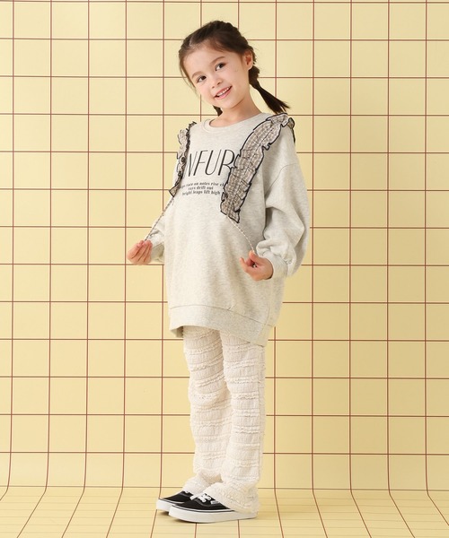 LEPSIM（レプシィム）の「【KIDS】フリルロゴワンピース　639446（スウェット・キッズ・チャコールグレー/グレー・120/130/140）」の4枚目の写真