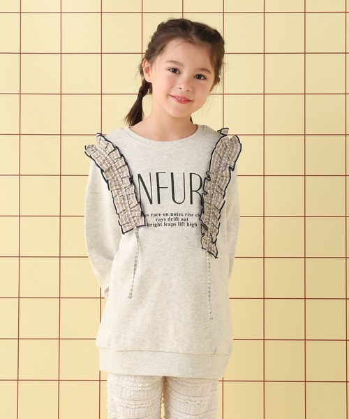 LEPSIM（レプシィム）の「【KIDS】フリルロゴワンピース　639446（スウェット・キッズ・チャコールグレー/グレー・120/130/140）」の6枚目の写真