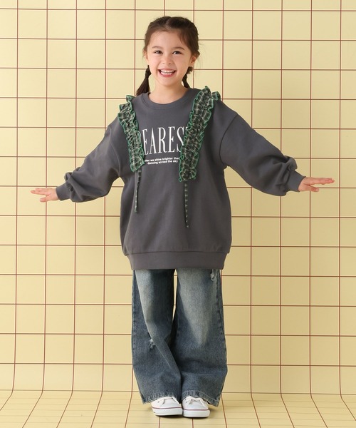 LEPSIM（レプシィム）の「【KIDS】フリルロゴワンピース　639446（スウェット・キッズ・チャコールグレー/グレー・120/130/140）」の10枚目の写真