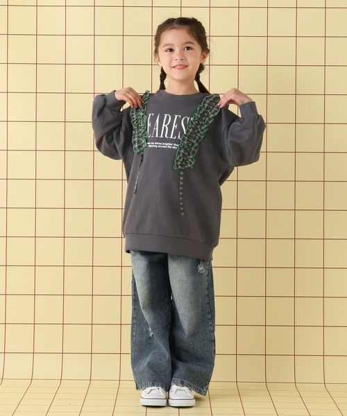 LEPSIM（レプシィム）の「【KIDS】フリルロゴワンピース　639446（スウェット・キッズ・チャコールグレー/グレー・120/130/140）」の11枚目の写真