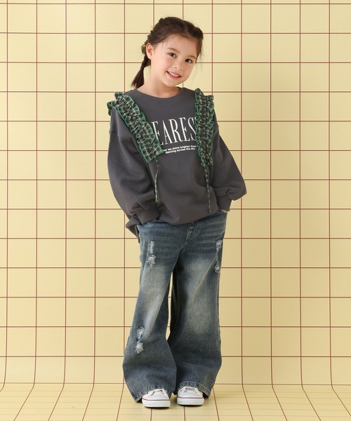 LEPSIM（レプシィム）の「【KIDS】フリルロゴワンピース　639446（スウェット・キッズ・チャコールグレー/グレー・120/130/140）」の12枚目の写真