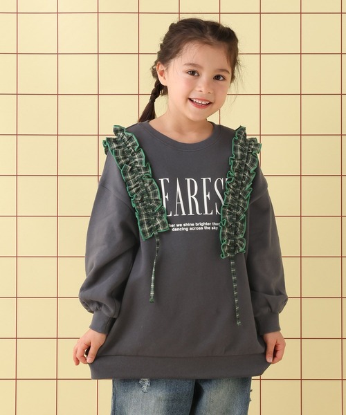LEPSIM（レプシィム）の「【KIDS】フリルロゴワンピース　639446（スウェット・キッズ・チャコールグレー/グレー・120/130/140）」の13枚目の写真