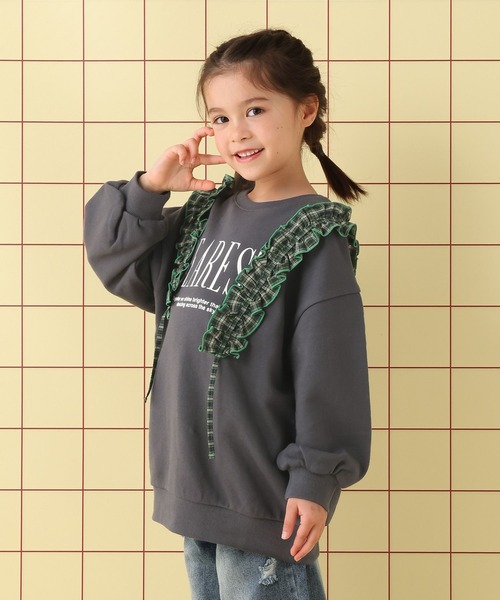 LEPSIM（レプシィム）の「【KIDS】フリルロゴワンピース　639446（スウェット・キッズ・チャコールグレー/グレー・120/130/140）」の15枚目の写真